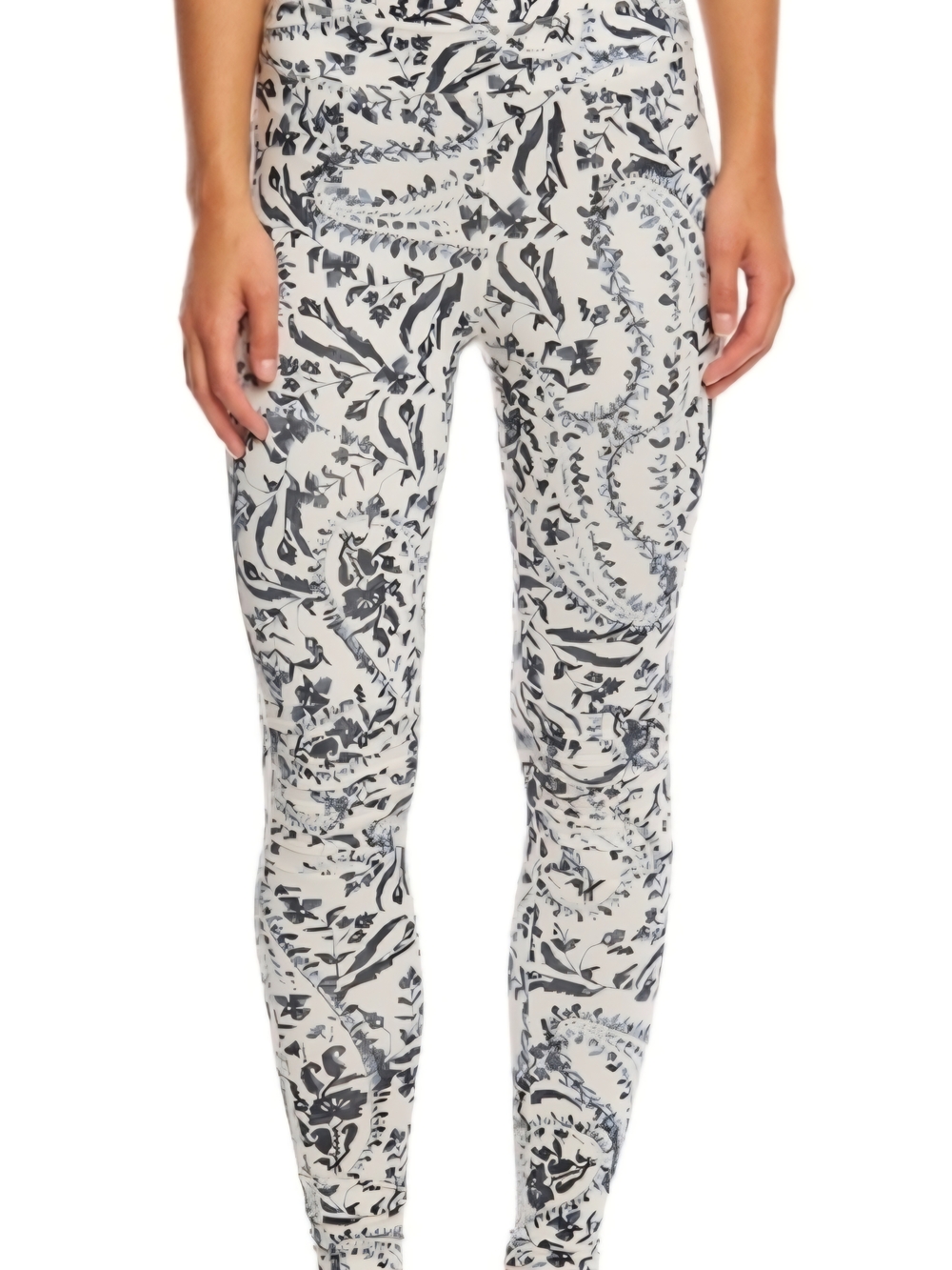 Free People Cream & Black Paisley Leggings